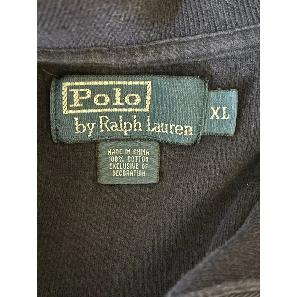 Polo Ralph Lauren Mens Size XL Navy Blue Quarter Zip Top Sweater Red Pony Fleece